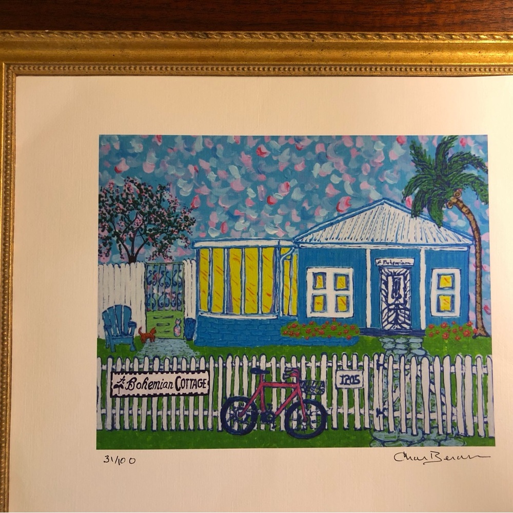 Art Print “Bohemian Cottage” TYBEE ISLAND.  Local artist Charlotte Beran 8 x 10” - Picture 6 of 7